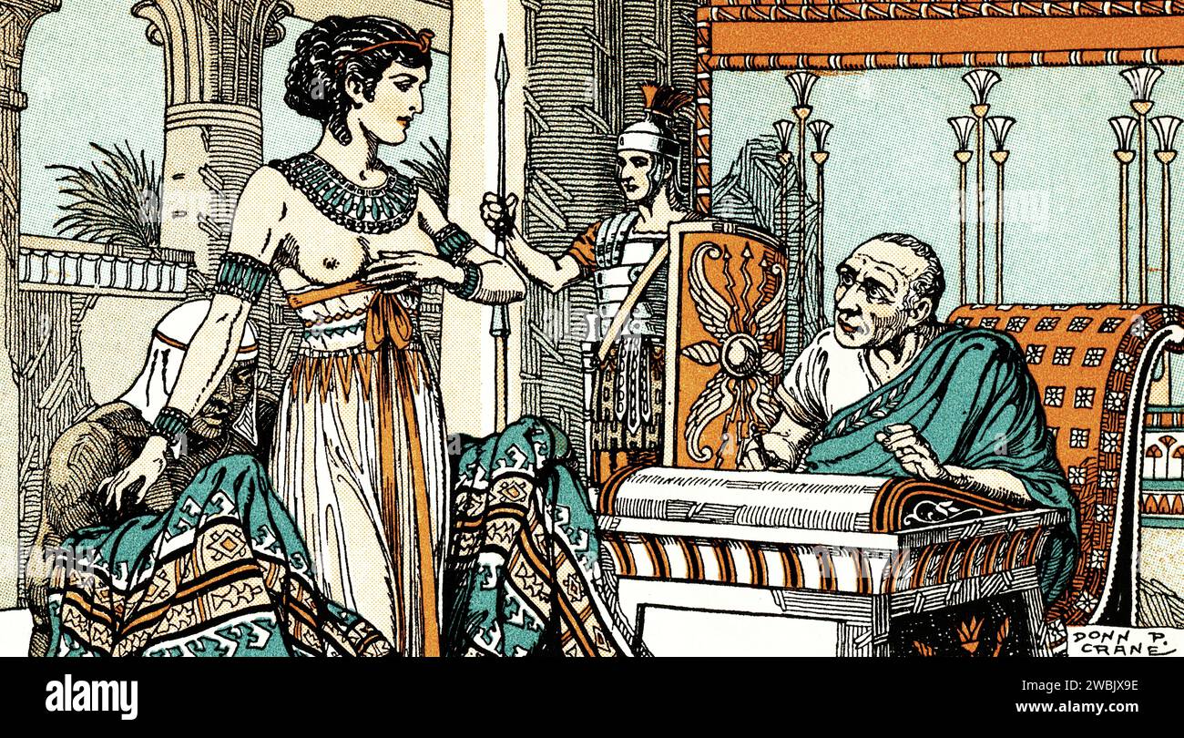 Cleopatra prima di Giulio Cesare. Di Donn Philip Crane (1878-1944). Foto Stock