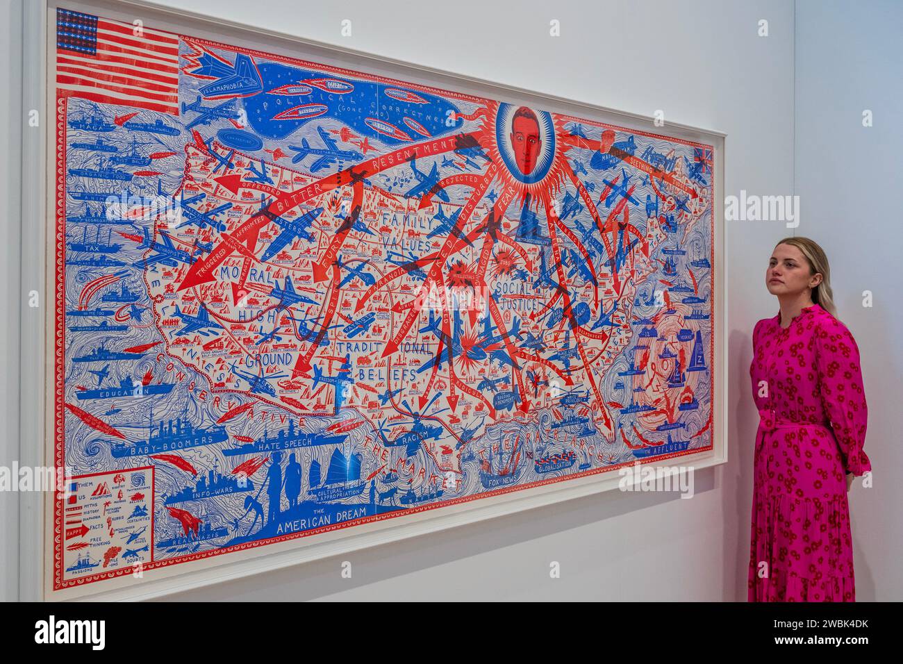 Londra, Regno Unito. 11 gennaio 2024. Grayson Perry, The American Dream, 2020, stima £20.000 - 30.000 - Highlights from Phillips' Evening & Day Editions Auction. Crediti: Guy Bell/Alamy Live News Foto Stock