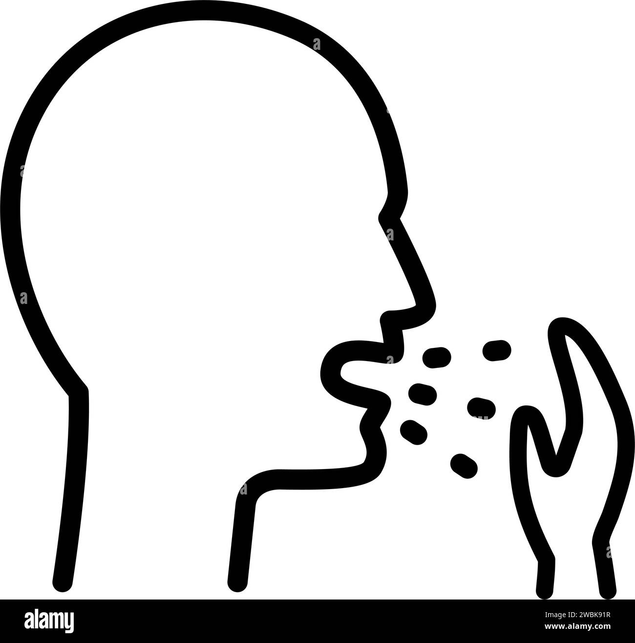 Icona lineare di tosse. Illustrazione della linea. Starnuto. Infezione virale, influenza, raffreddore sintomo. Alito cattivo. Tubercolosi, parotite vettoriale isolato outli Illustrazione Vettoriale Icona lineare di tosse. Illustrazione della linea. Starnuto. Infezione virale, influenza, raffreddore sintomo. Alito cattivo. Tubercolosi, parotite vettoriale isolato outli Illustrazione Vettoriale