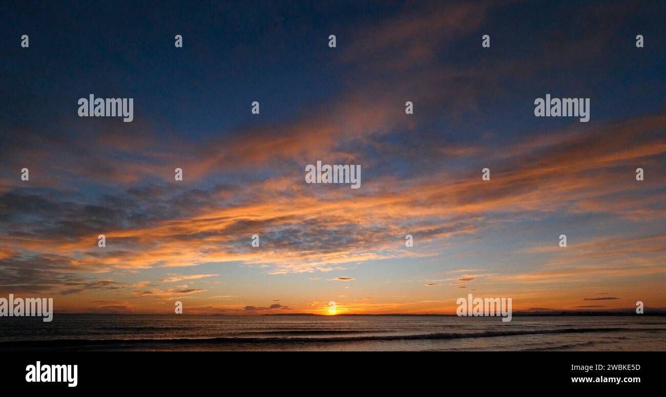 Ocean at Sunset, Camargue nel sud-est della Francia Foto Stock