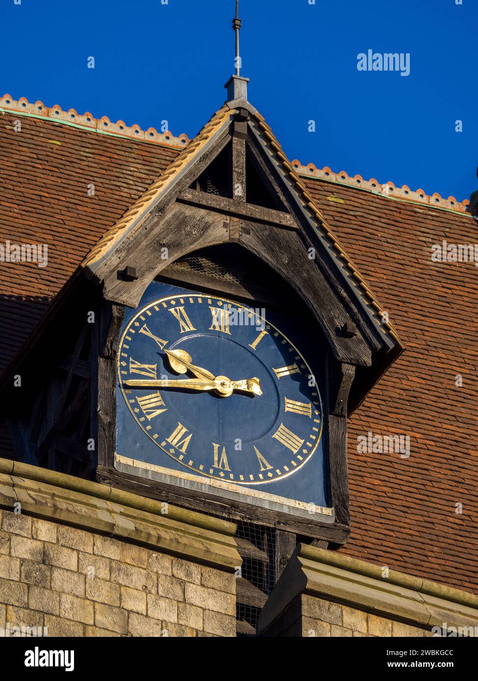 Orologio, Torre del coprifuoco, Castello di Windsor, Windsor, Berkshire, Inghilterra, Regno Unito, Regno Unito. Foto Stock