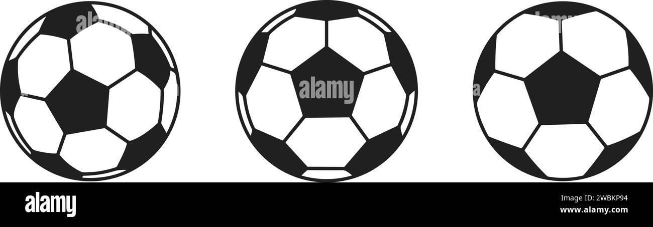 Pallone da calcio. Palline da calcio realistiche. Mockup di elementi sportivi illustrazione vettoriale Illustrazione Vettoriale