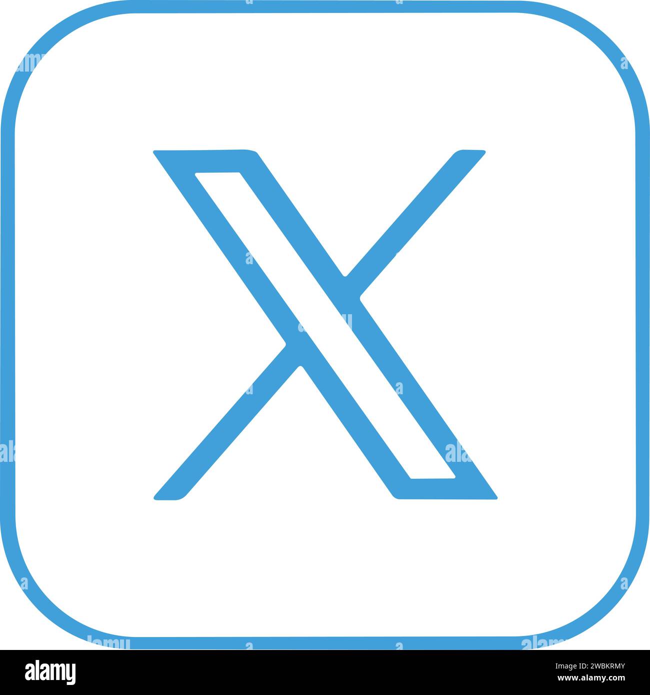 Twitter nuovo logo x . Icone di Twitter. Logo Twitter X . Illustrazione vettore simbolo app social media Illustrazione Vettoriale
