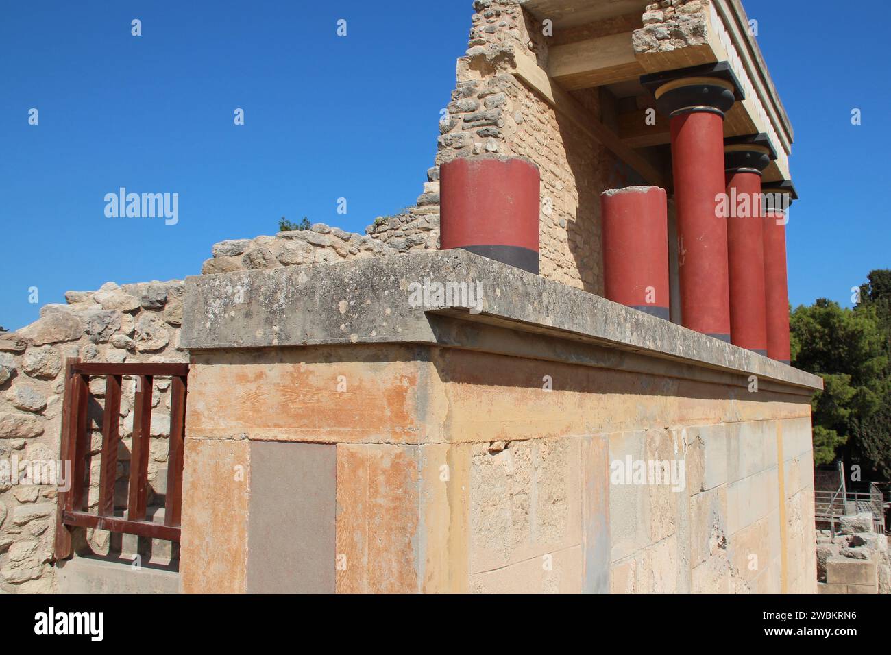 palazzo minoico in rovina (cnosso) chiuso a heraklion a creta in grecia Foto Stock