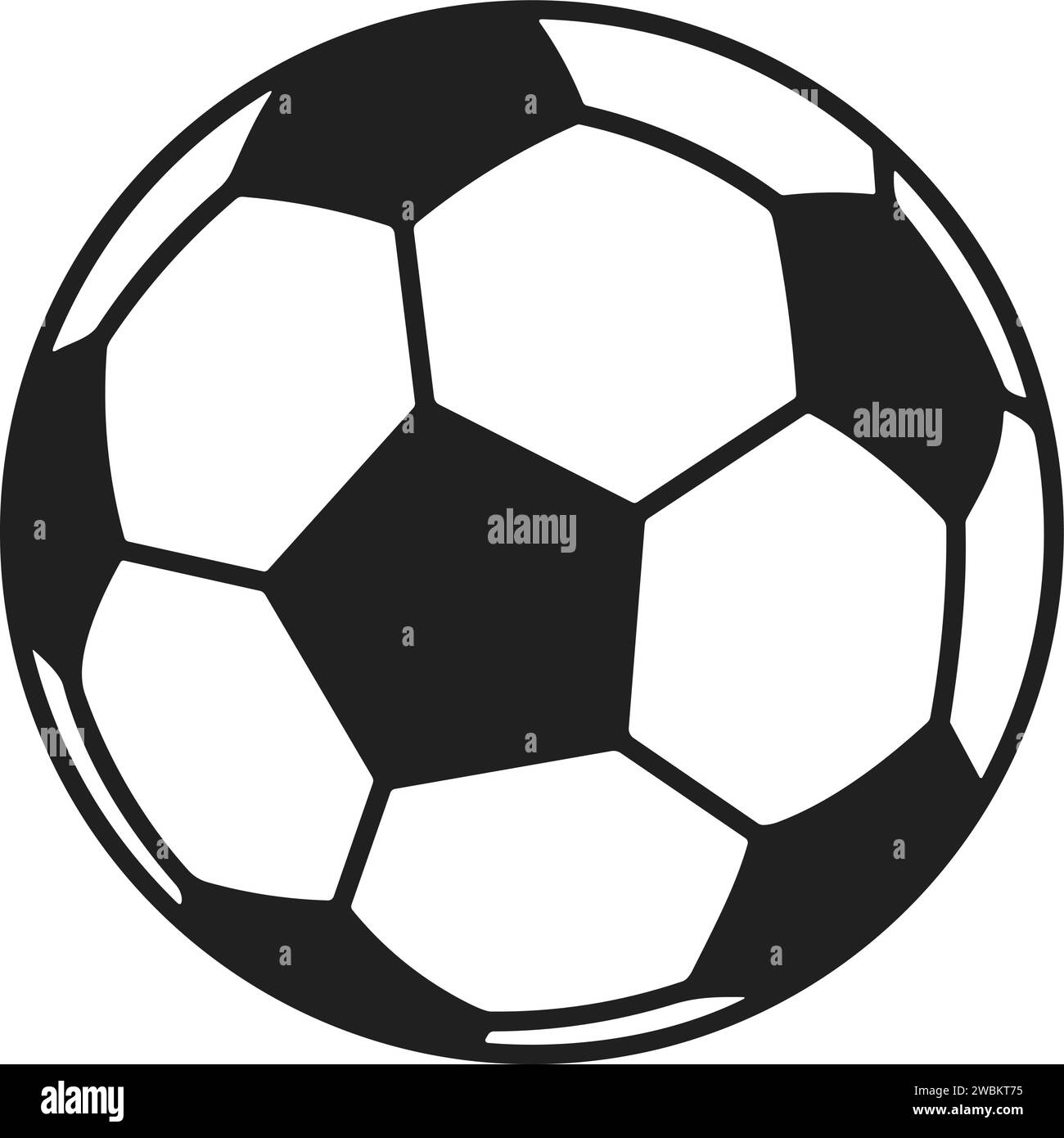 Pallone da calcio. Pallina da calcio realistica. Mockup dell'illustrazione vettoriale di elementi sportivi Illustrazione Vettoriale