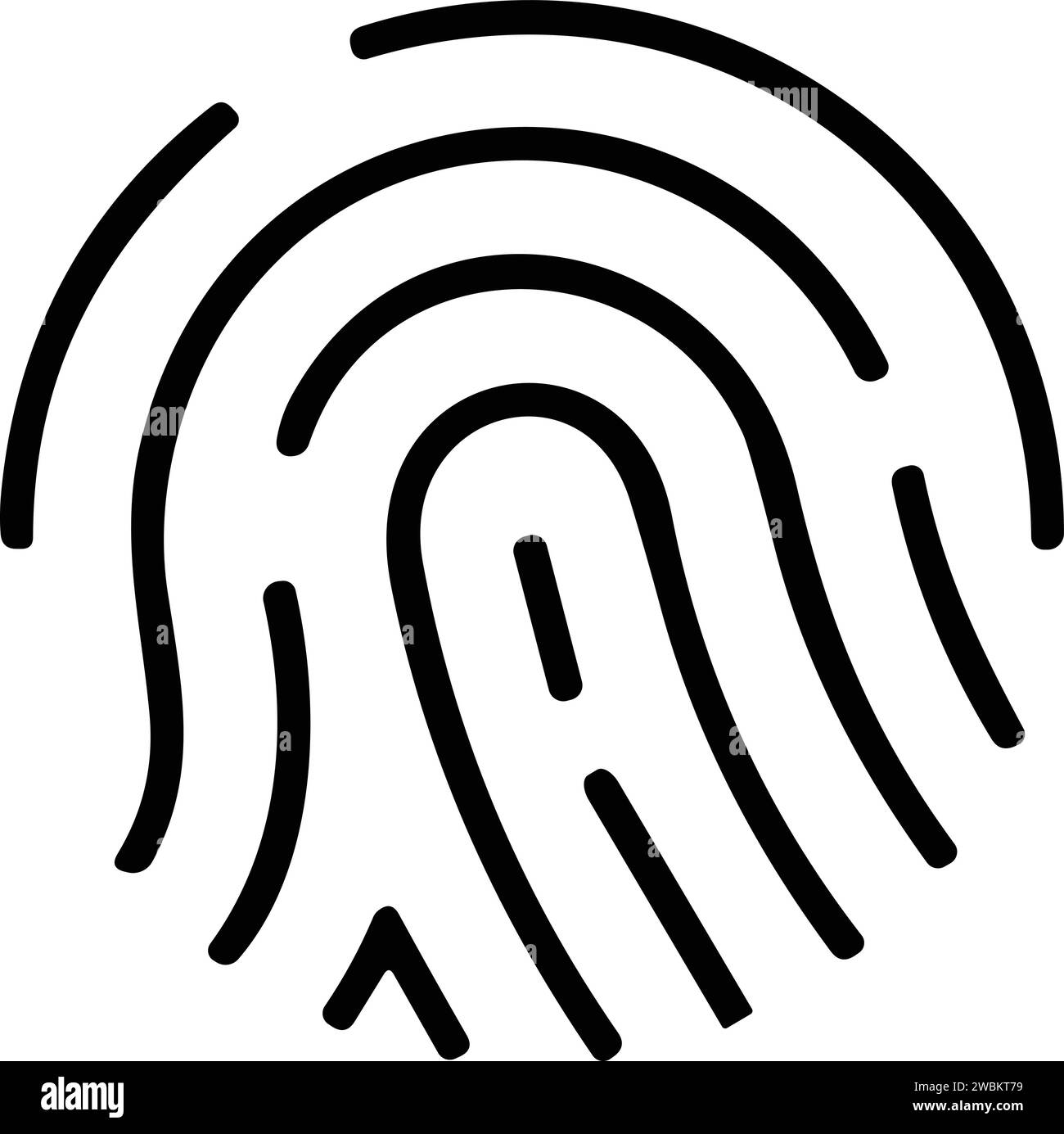 Icona impronta digitale. Stampa pollice. Identificazione. Illustrazione vettoriale Illustrazione Vettoriale