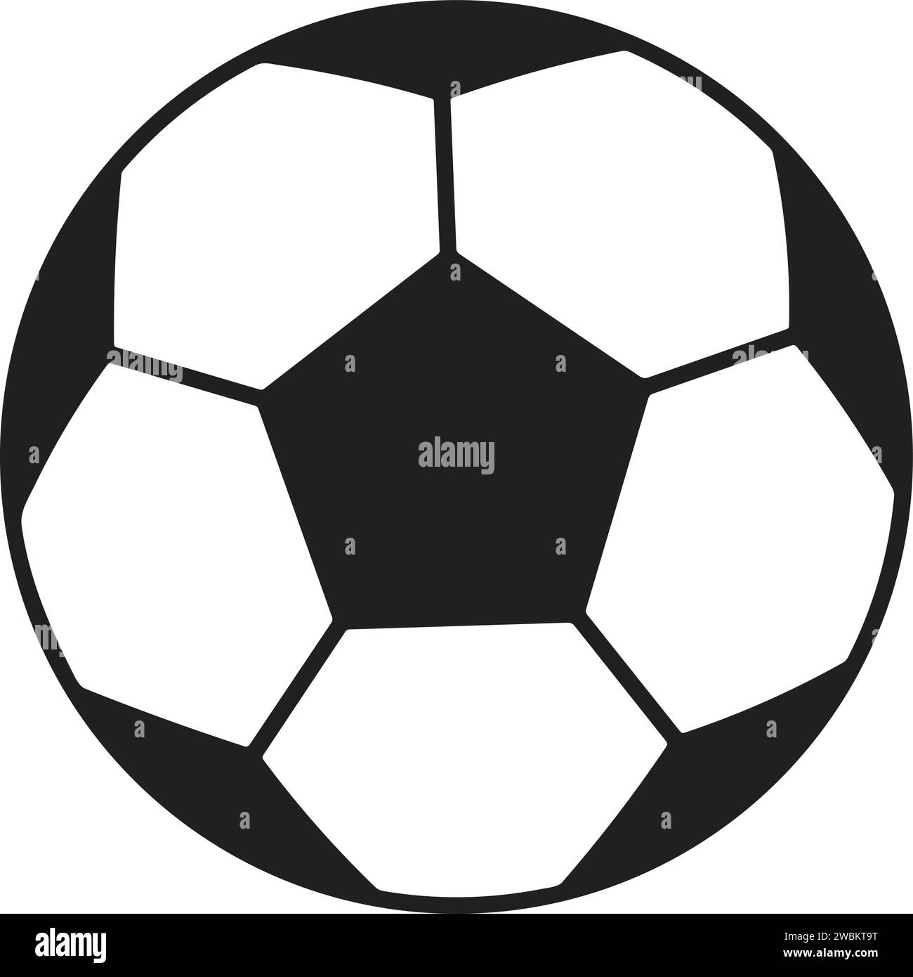 Pallone da calcio. Pallina da calcio realistica. Mockup dell'illustrazione vettoriale di elementi sportivi Illustrazione Vettoriale