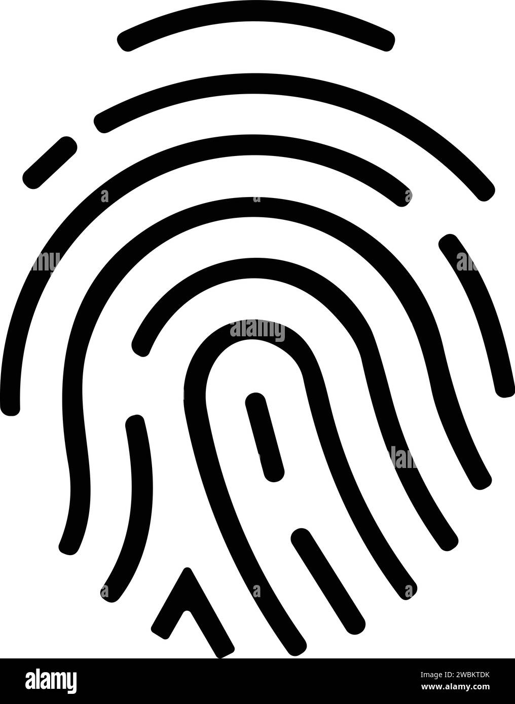 Icona impronta digitale. Stampa pollice. Identificazione. Illustrazione vettoriale Illustrazione Vettoriale