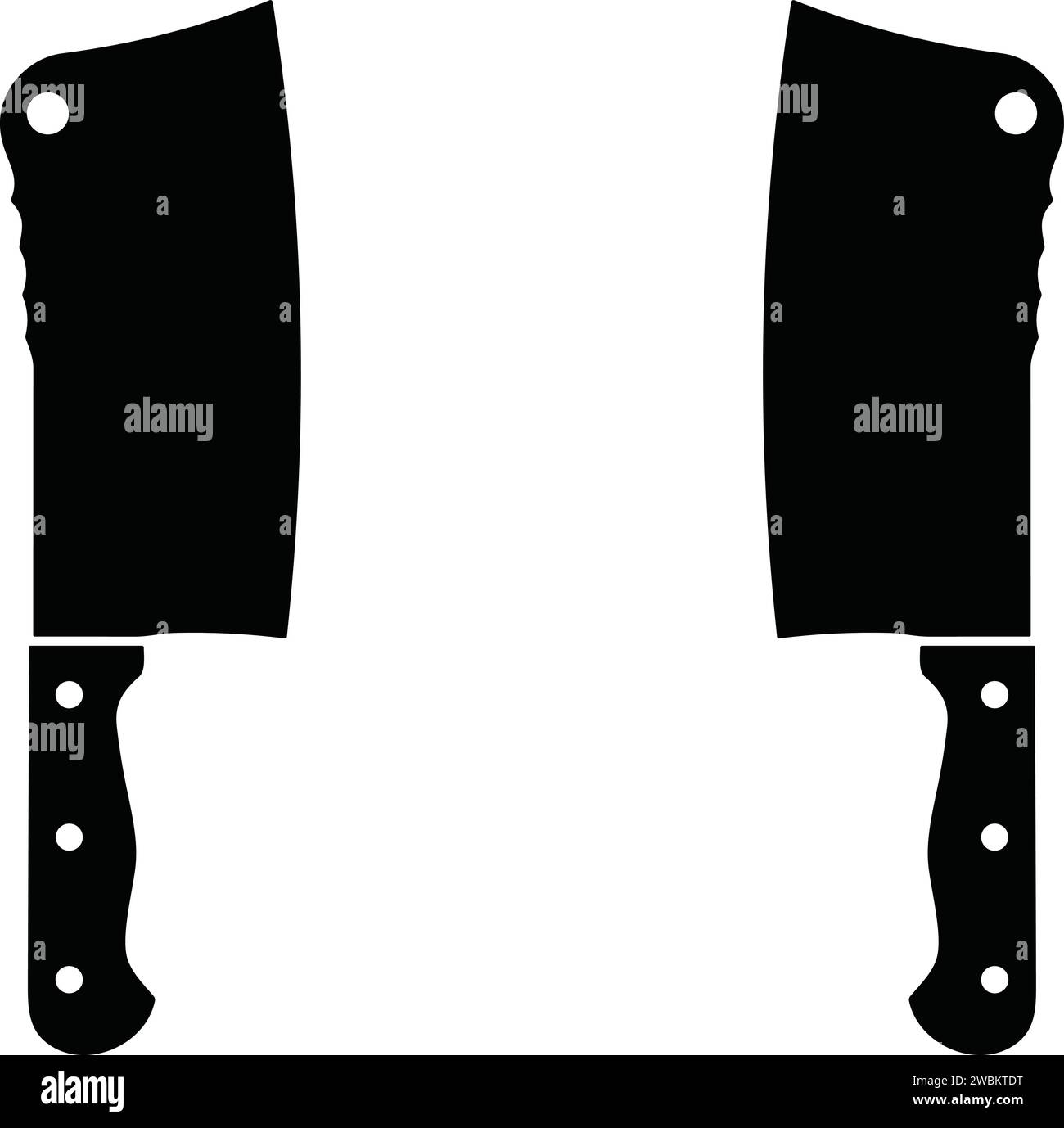 silhouette coltello da cucina. Coltelli per il taglio della carne. Illustrazione vettoriale Illustrazione Vettoriale