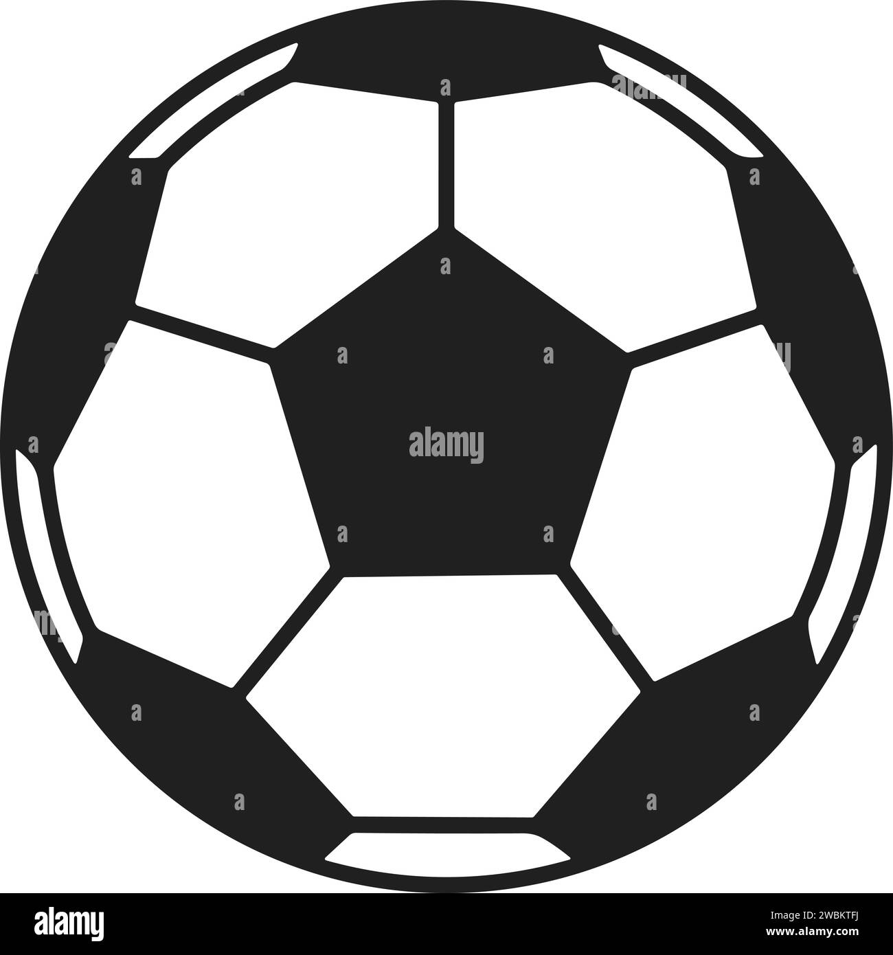 Pallone da calcio. Pallina da calcio realistica. Mockup dell'illustrazione vettoriale di elementi sportivi Illustrazione Vettoriale