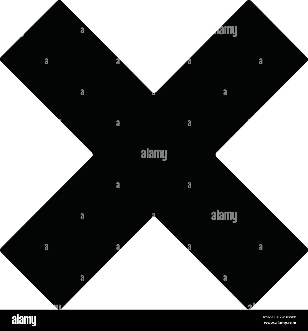 Icona simbolo matematico. Moltiplicazione matematica o illustrazione vettore segno incrociato. Illustrazione Vettoriale