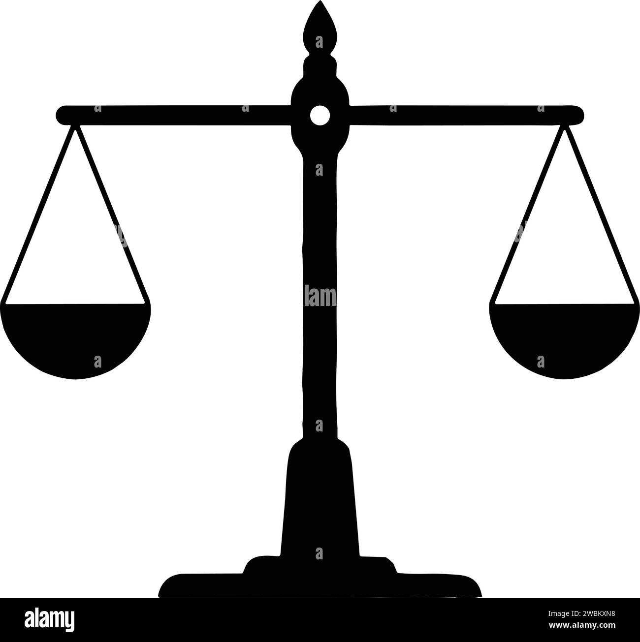 Icona della bilancia. Icona di scala in stile piatto. Simbolo della bilancia, segno di equilibrio. Justice scale Vector Illustrazione Vettoriale