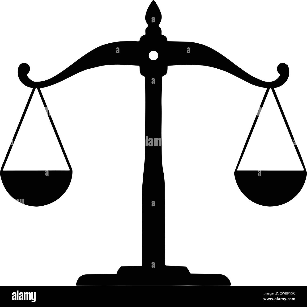 Icona della bilancia. Icona di scala in stile piatto. Simbolo della bilancia, segno di equilibrio. Justice scale Vector Illustrazione Vettoriale