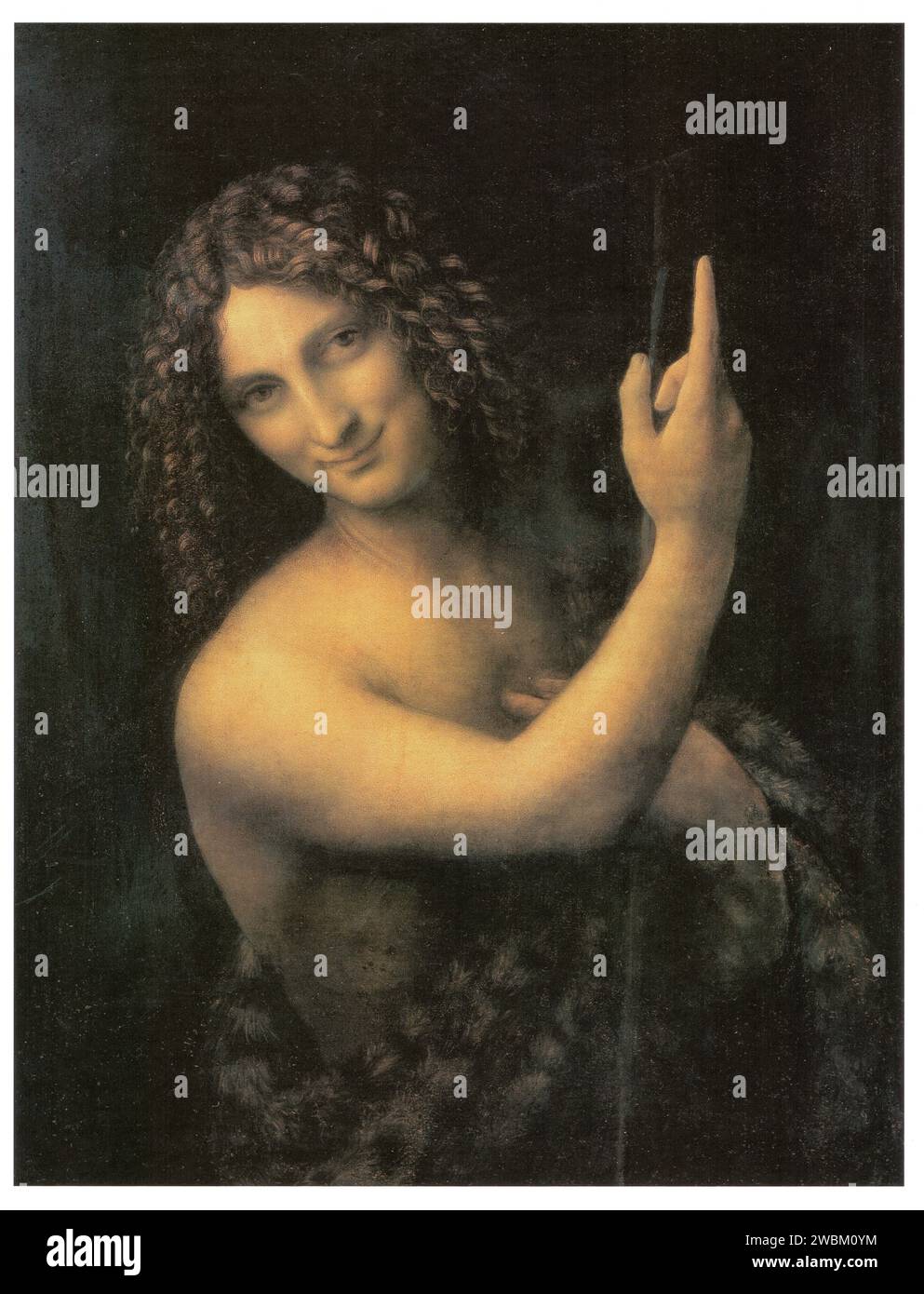 LEONARDO da VINCI.ST.GIOVANNI BATTISTA.1513-1516.olio su legno.69 cm x 57 cm Foto Stock