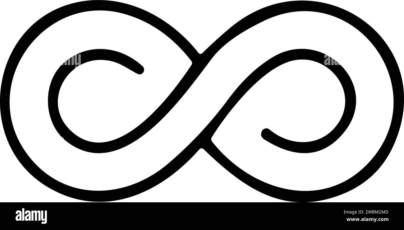 Icona infinito. Infinità, eternità, infinita, infinita, simboli loop. Icona infinity illimitata vettore di stock in stile piatto Illustrazione Vettoriale