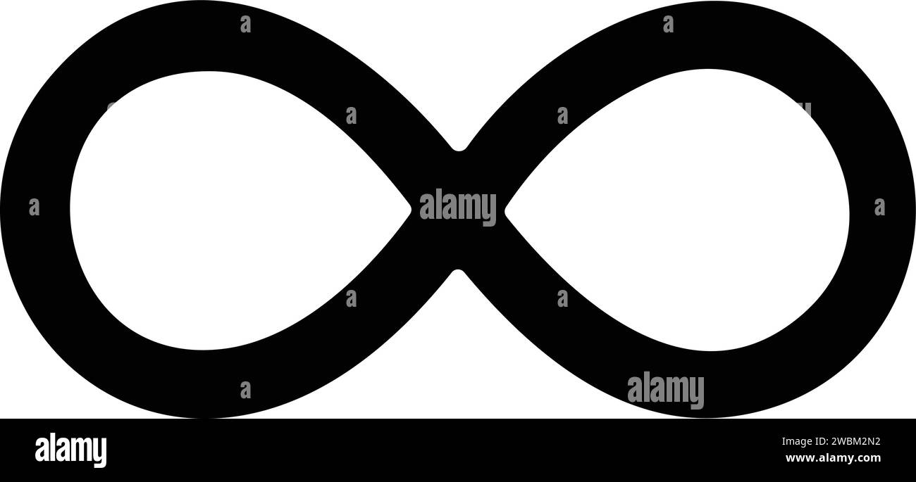 Icona infinito. Infinità, eternità, infinita, infinita, simboli loop. Icona infinity illimitata vettore di stock in stile piatto Illustrazione Vettoriale