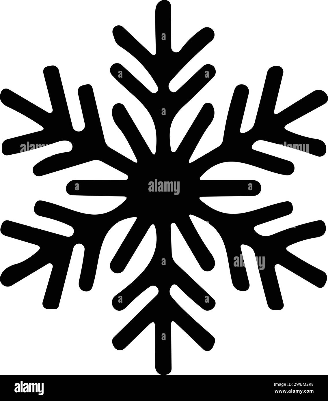 icona a forma di fiocchi di neve con linea sottile. fiocco di neve semplice, per report, presentazioni, diagrammi, web design. simbolo del ghiaccio Illustrazione Vettoriale