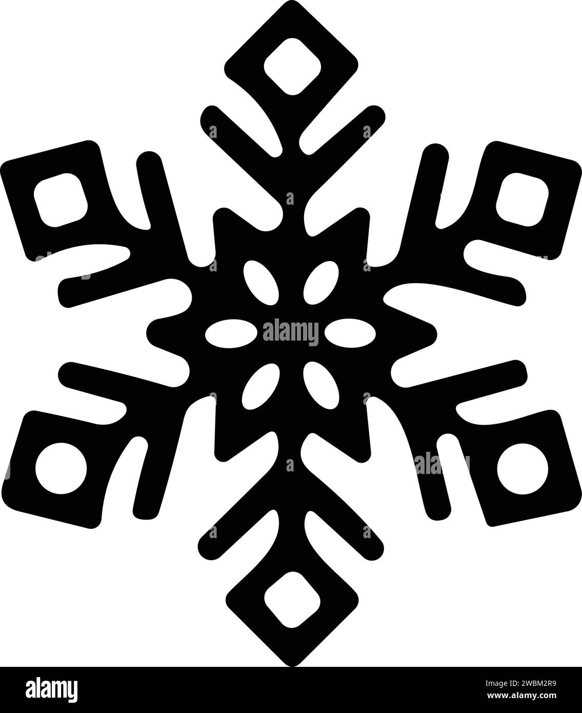 icona a forma di fiocchi di neve con linea sottile. fiocco di neve semplice, per report, presentazioni, diagrammi, web design. simbolo del ghiaccio Illustrazione Vettoriale