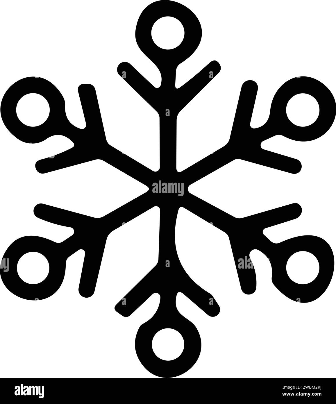 icona a forma di fiocchi di neve con linea sottile. fiocco di neve semplice, per report, presentazioni, diagrammi, web design. simbolo del ghiaccio Illustrazione Vettoriale