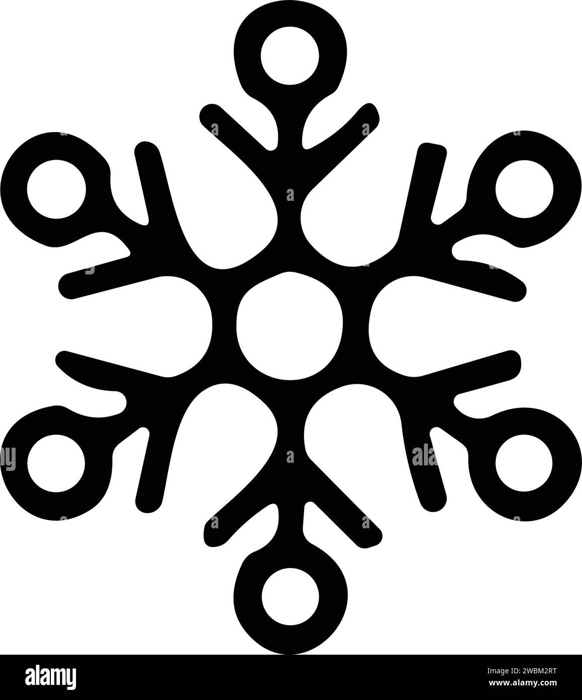 icona a forma di fiocchi di neve con linea sottile. fiocco di neve semplice, per report, presentazioni, diagrammi, web design. simbolo del ghiaccio Illustrazione Vettoriale