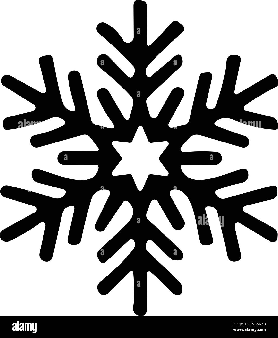 icona a forma di fiocchi di neve con linea sottile. fiocco di neve semplice, per report, presentazioni, diagrammi, web design. simbolo del ghiaccio Illustrazione Vettoriale