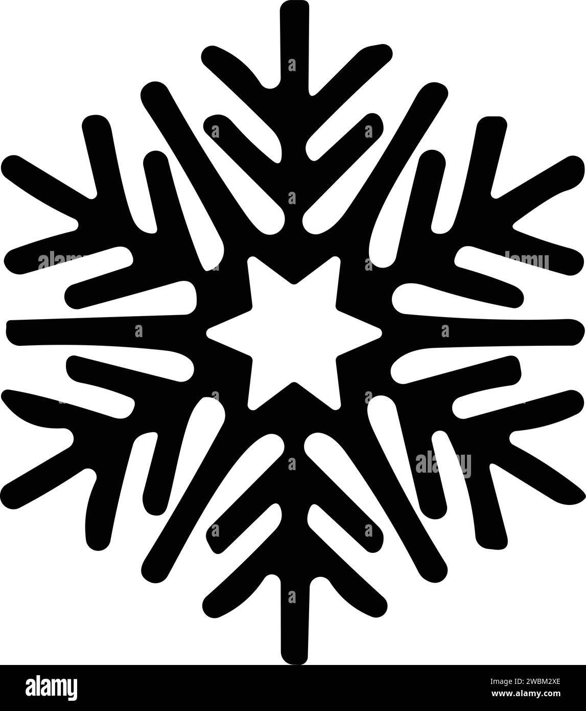 icona a forma di fiocchi di neve con linea sottile. fiocco di neve semplice, per report, presentazioni, diagrammi, web design. simbolo del ghiaccio Illustrazione Vettoriale