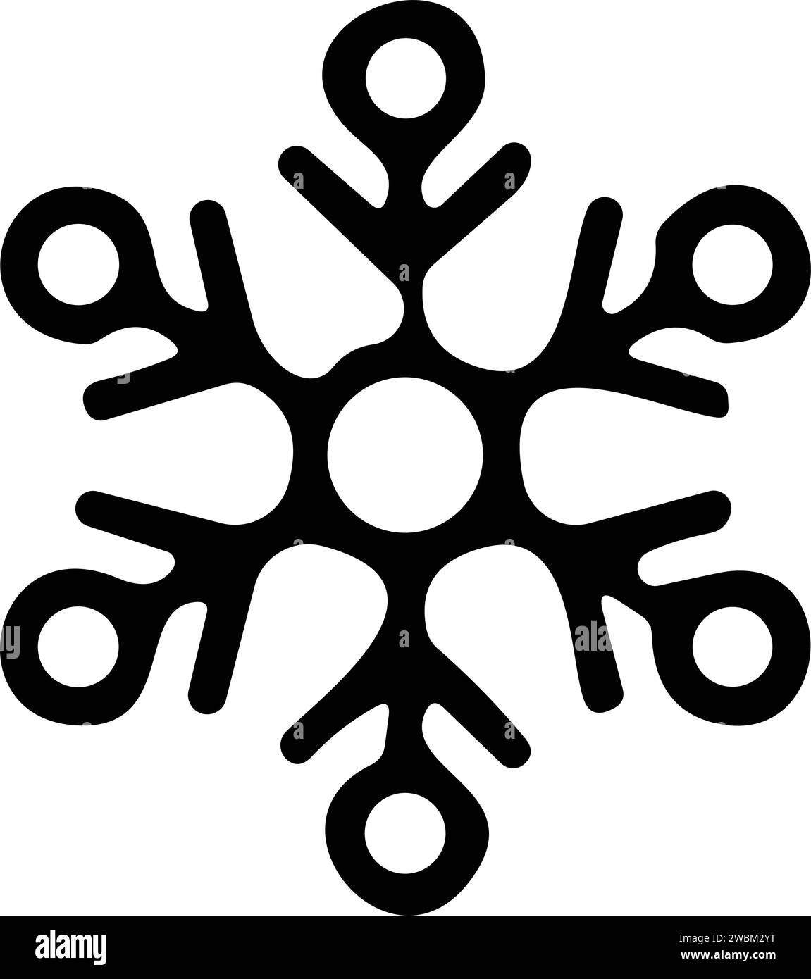 icona a forma di fiocchi di neve con linea sottile. fiocco di neve semplice, per report, presentazioni, diagrammi, web design. simbolo del ghiaccio Illustrazione Vettoriale