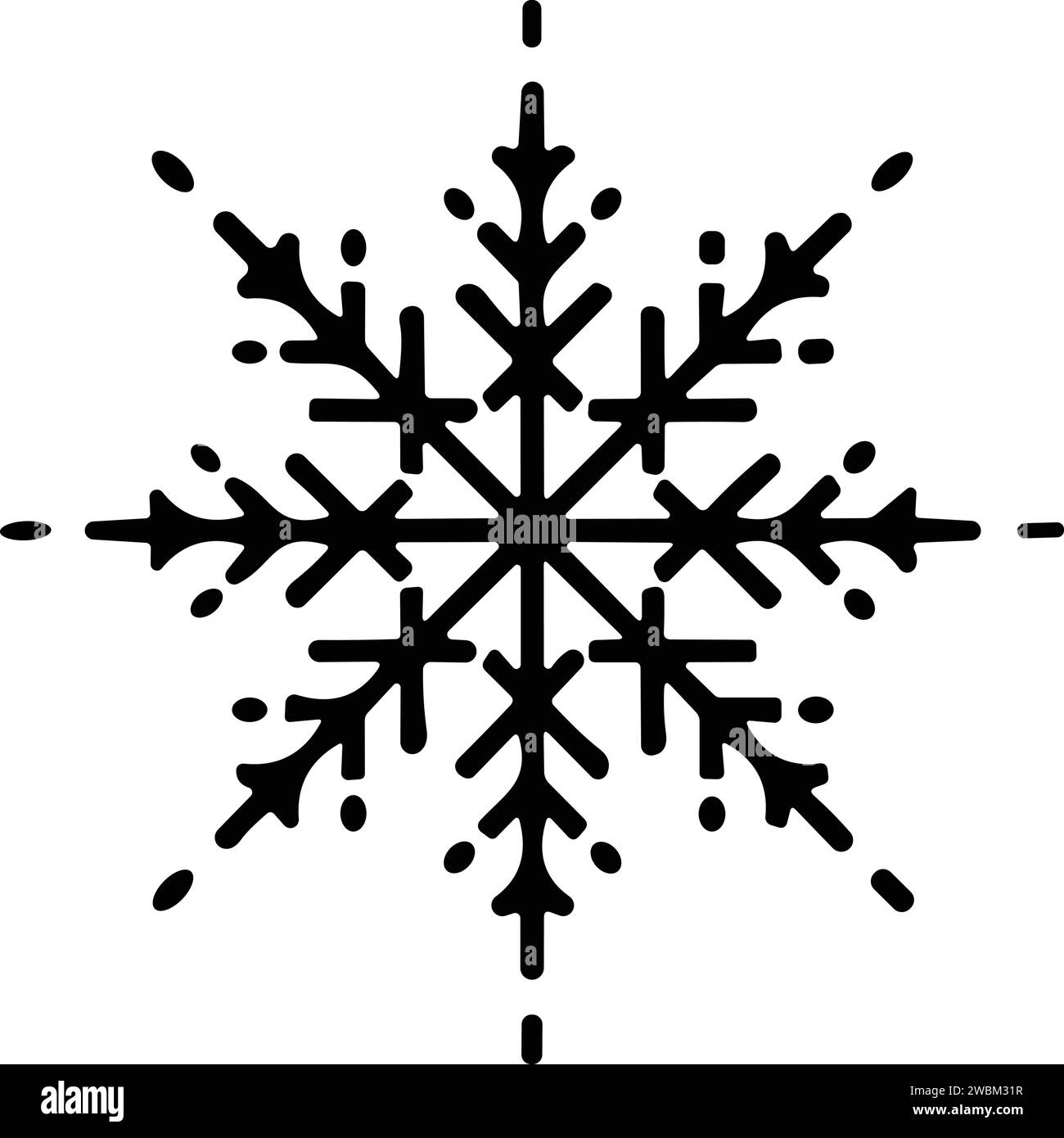 icona a forma di fiocchi di neve con linea sottile. fiocco di neve semplice, per report, presentazioni, diagrammi, web design. simbolo del ghiaccio Illustrazione Vettoriale