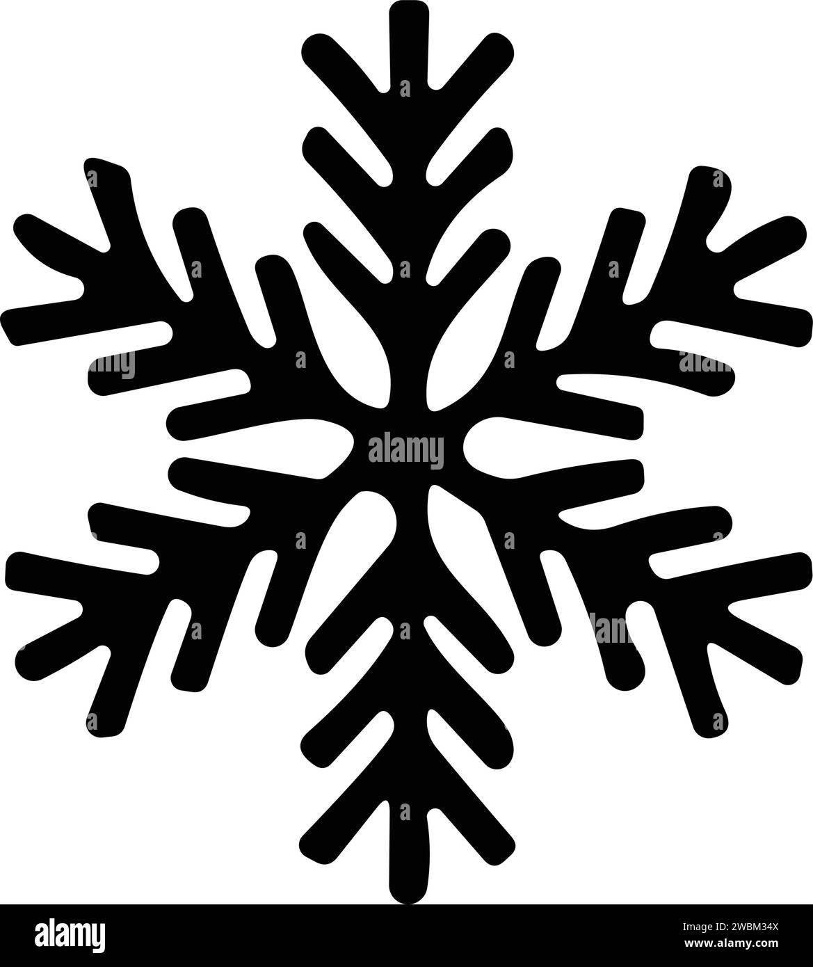 icona a forma di fiocchi di neve con linea sottile. fiocco di neve semplice, per report, presentazioni, diagrammi, web design. simbolo del ghiaccio Illustrazione Vettoriale