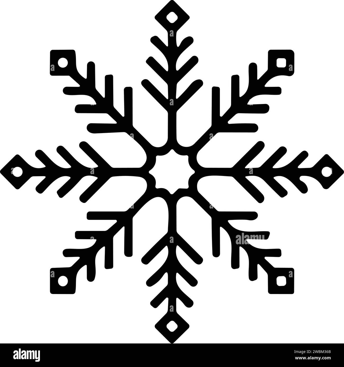 icona a forma di fiocchi di neve con linea sottile. fiocco di neve semplice, per report, presentazioni, diagrammi, web design. simbolo del ghiaccio Illustrazione Vettoriale
