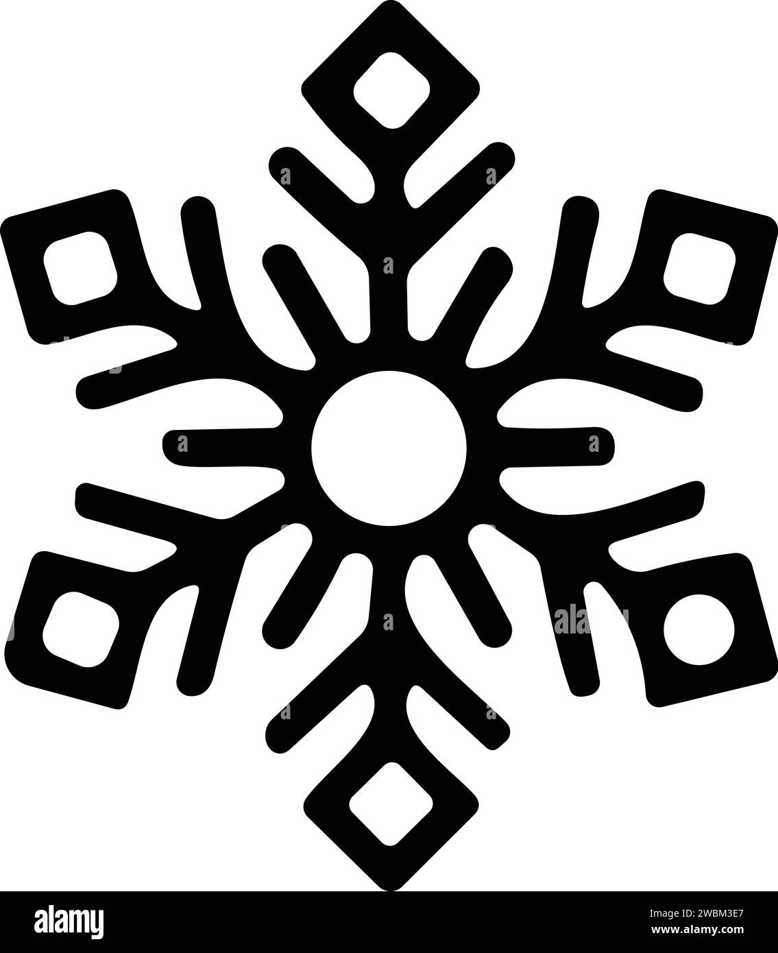 icona a forma di fiocchi di neve con linea sottile. fiocco di neve semplice, per report, presentazioni, diagrammi, web design. simbolo del ghiaccio Illustrazione Vettoriale