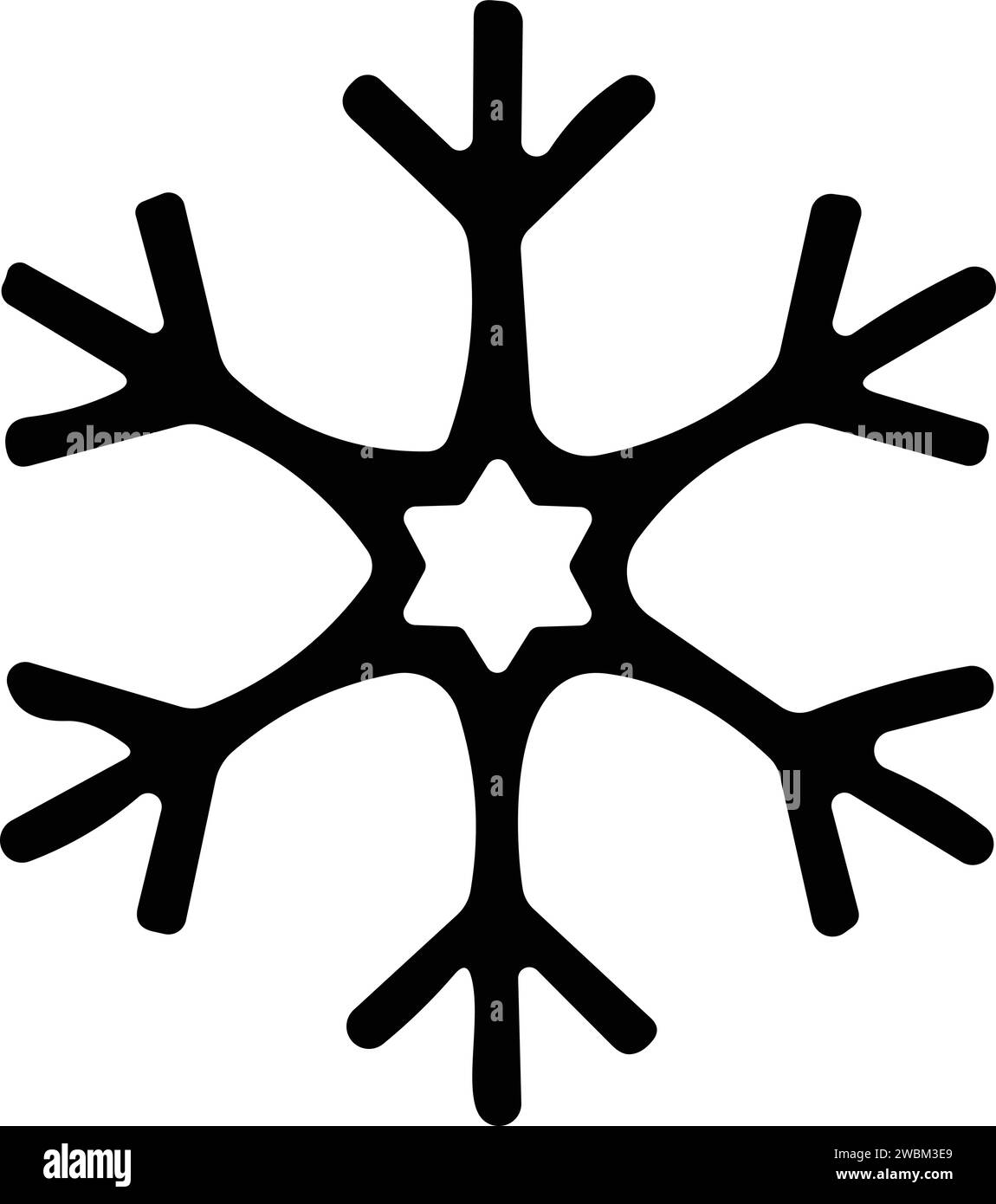 icona a forma di fiocchi di neve con linea sottile. fiocco di neve semplice, per report, presentazioni, diagrammi, web design. simbolo del ghiaccio Illustrazione Vettoriale