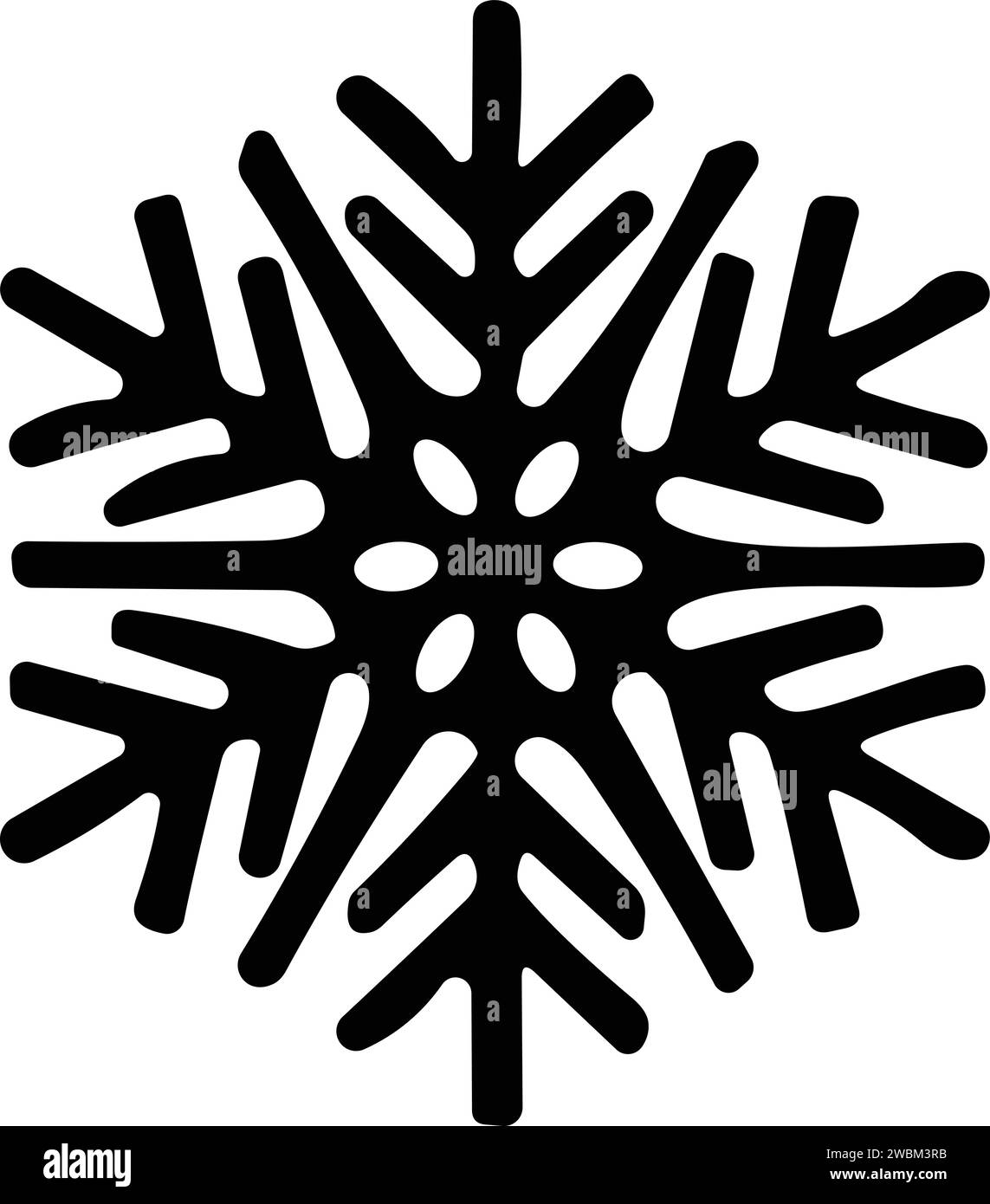 icona a forma di fiocchi di neve con linea sottile. fiocco di neve semplice, per report, presentazioni, diagrammi, web design. simbolo del ghiaccio Illustrazione Vettoriale