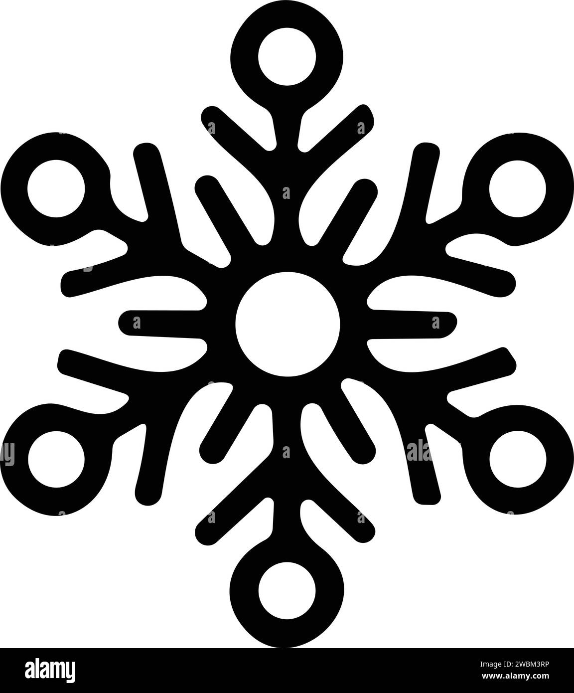 icona a forma di fiocchi di neve con linea sottile. fiocco di neve semplice, per report, presentazioni, diagrammi, web design. simbolo del ghiaccio Illustrazione Vettoriale