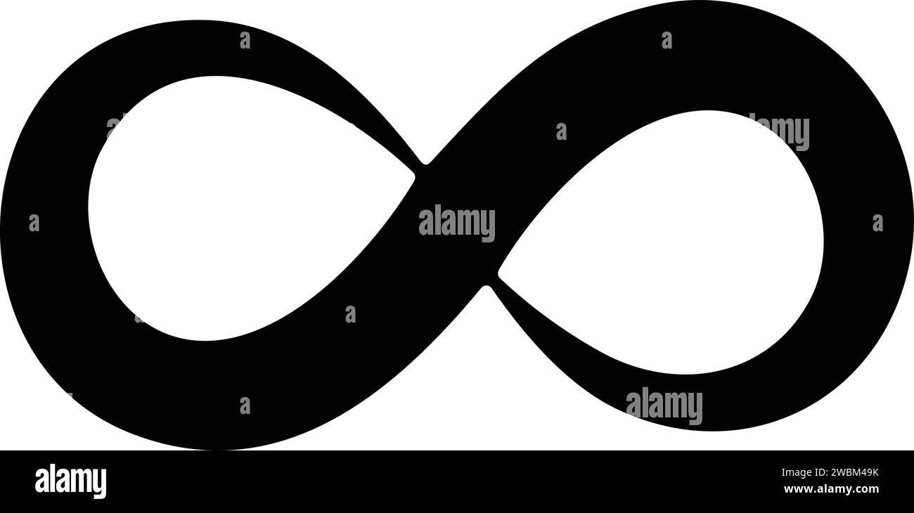 Icona infinito. Infinità, eternità, infinita, infinita, simboli loop. Icona infinity illimitata vettore di stock in stile piatto Illustrazione Vettoriale
