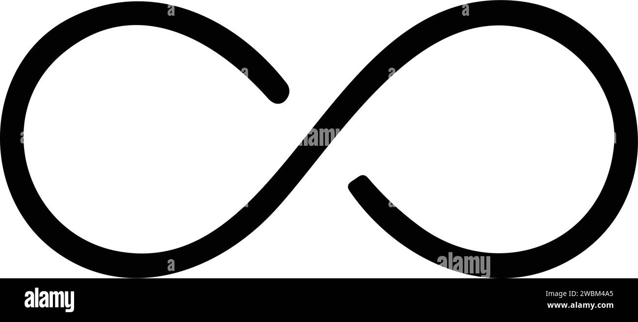 Icona infinito. Infinità, eternità, infinita, infinita, simboli loop. Icona infinity illimitata vettore di stock in stile piatto Illustrazione Vettoriale