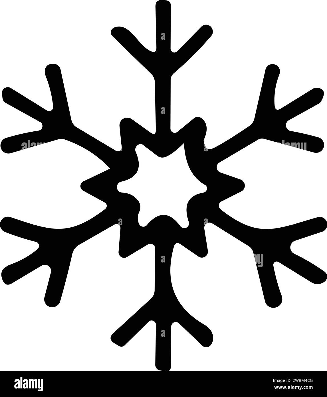 icona a forma di fiocchi di neve con linea sottile. fiocco di neve semplice, per report, presentazioni, diagrammi, web design. simbolo del ghiaccio Illustrazione Vettoriale