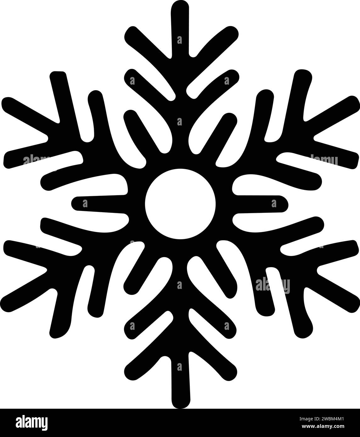 icona a forma di fiocchi di neve con linea sottile. fiocco di neve semplice, per report, presentazioni, diagrammi, web design. simbolo del ghiaccio Illustrazione Vettoriale