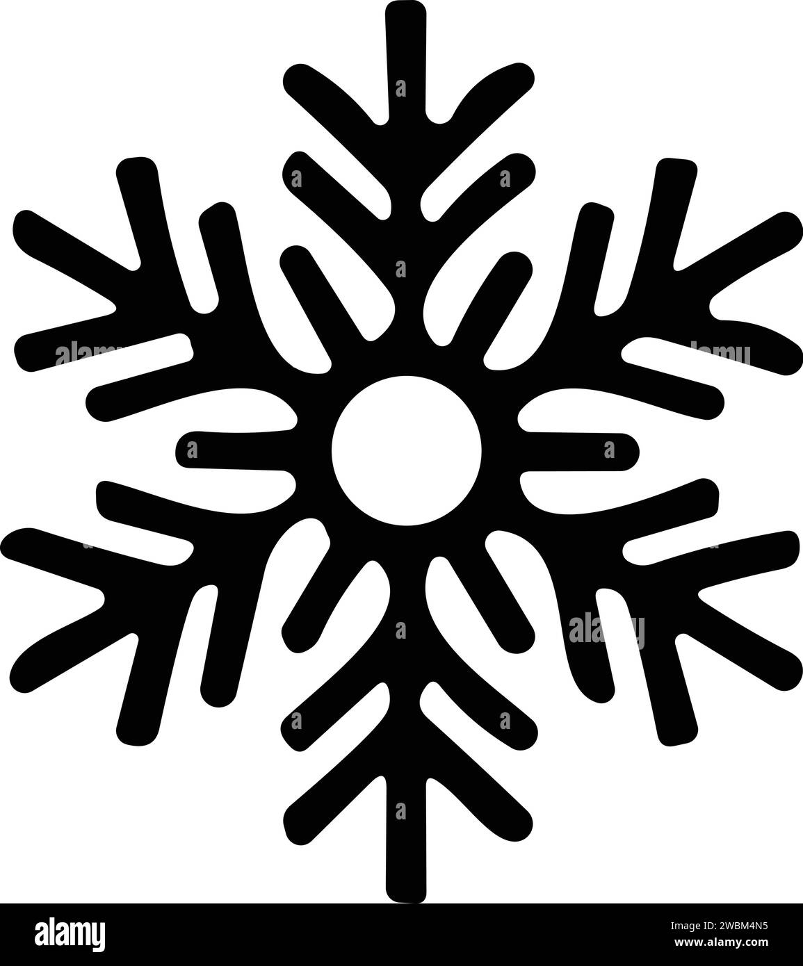 icona a forma di fiocchi di neve con linea sottile. fiocco di neve semplice, per report, presentazioni, diagrammi, web design. simbolo del ghiaccio Illustrazione Vettoriale