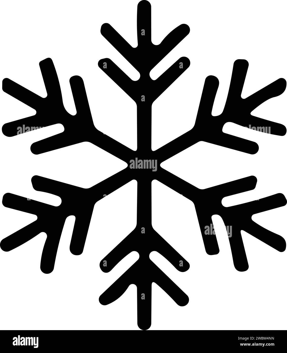 icona a forma di fiocchi di neve con linea sottile. fiocco di neve semplice, per report, presentazioni, diagrammi, web design. simbolo del ghiaccio Illustrazione Vettoriale