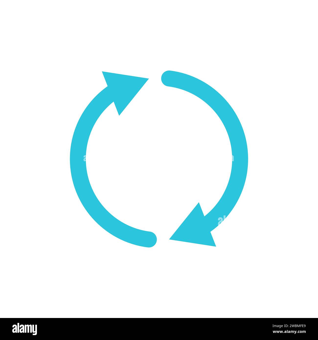 Ruota, icona grande cambiamento, due frecce. Dal set di icone blu. Illustrazione Vettoriale