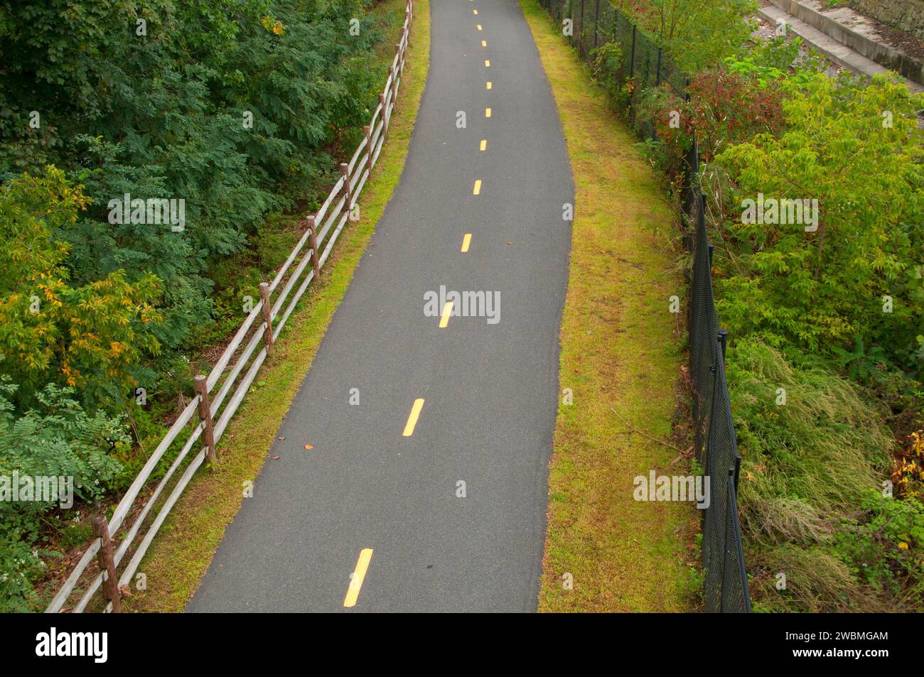 Blackstone River Bikeway, Blackstone River Bikeway parco statale, Blackstone River Valley National Historical Park, Rhode Island Foto Stock