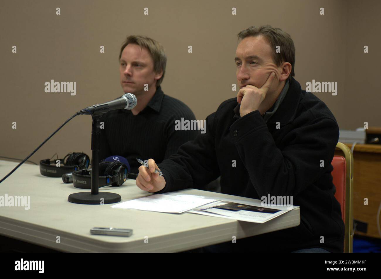 I membri del team di Kepler hanno partecipato a un evento stampa e a interviste con i media in un auditorium, presentando aggiornamenti e risultati della missione Kepler Space Telescope. Foto Stock