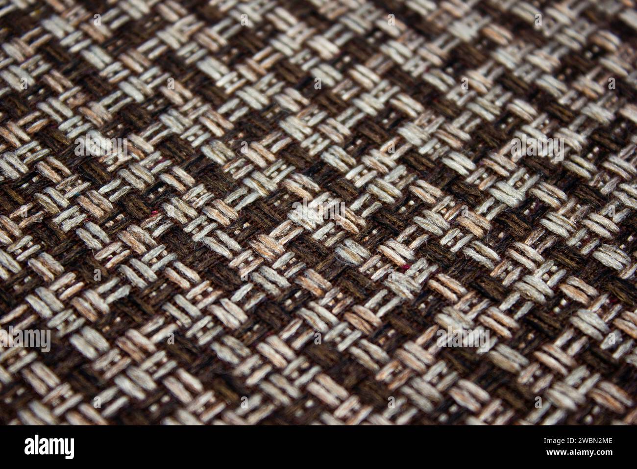 Tessuto a righe oblique - materiale naturale, primo piano Foto Stock