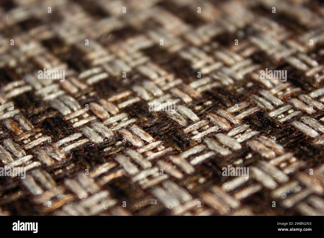 Tessuto a righe oblique - materiale naturale, primo piano Foto Stock