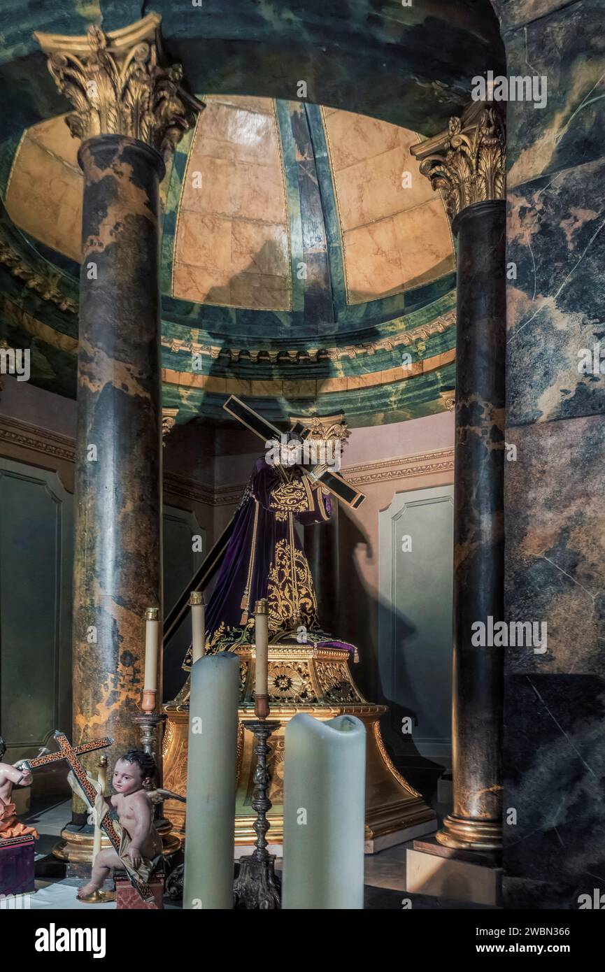 Camera del trono di nostro padre Gesù il Nazaret nella chiesa della confraternita di Gesù, museo dello scultore Francisco Salzillo, città di Murcia. Foto Stock