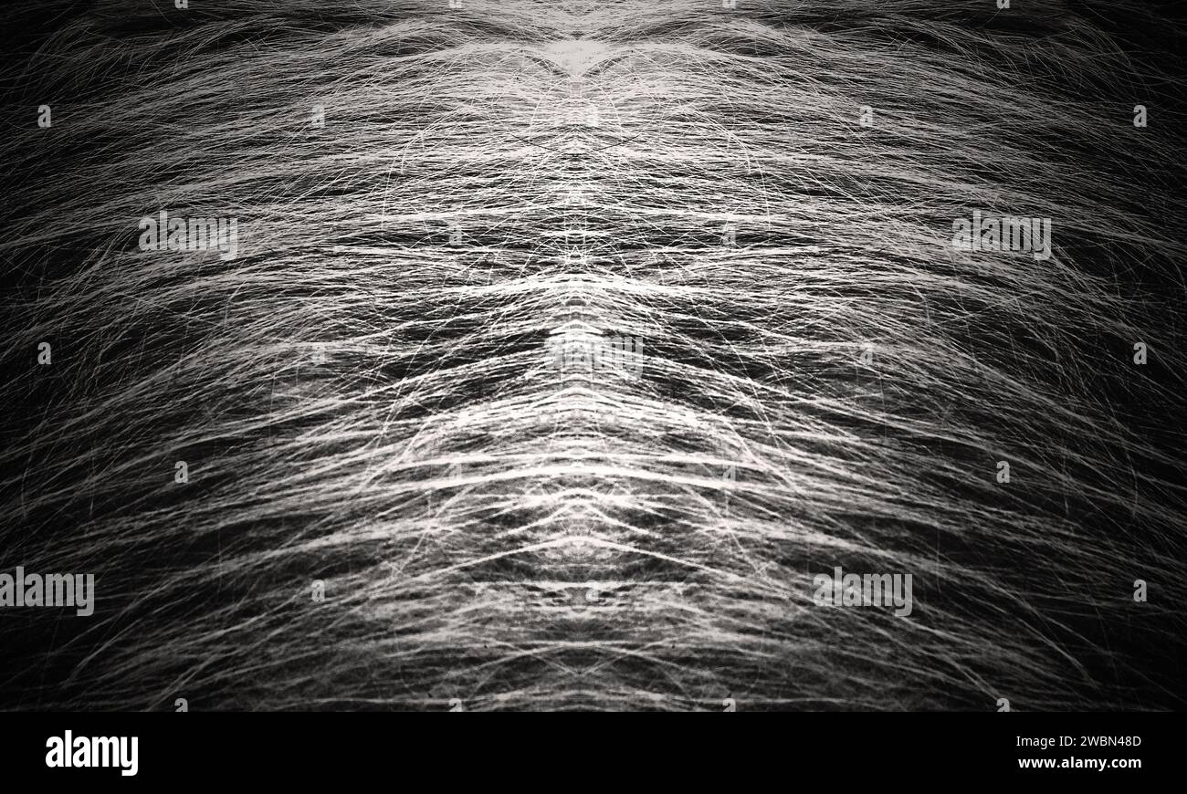 la testa pelosa astratta del mostro mummia Foto Stock