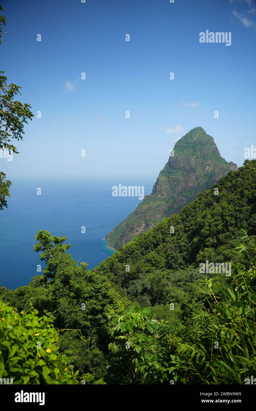 Montagne a Soufriere, Santa Lucia Foto Stock