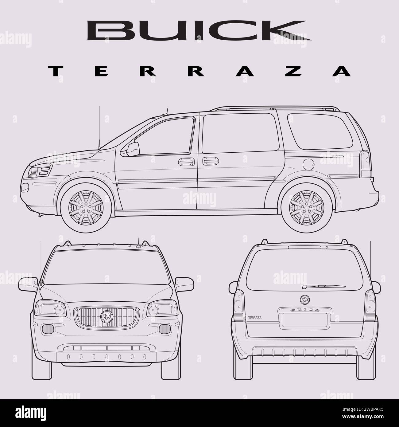 Modello per auto Buick Terraza del 2005 Illustrazione Vettoriale