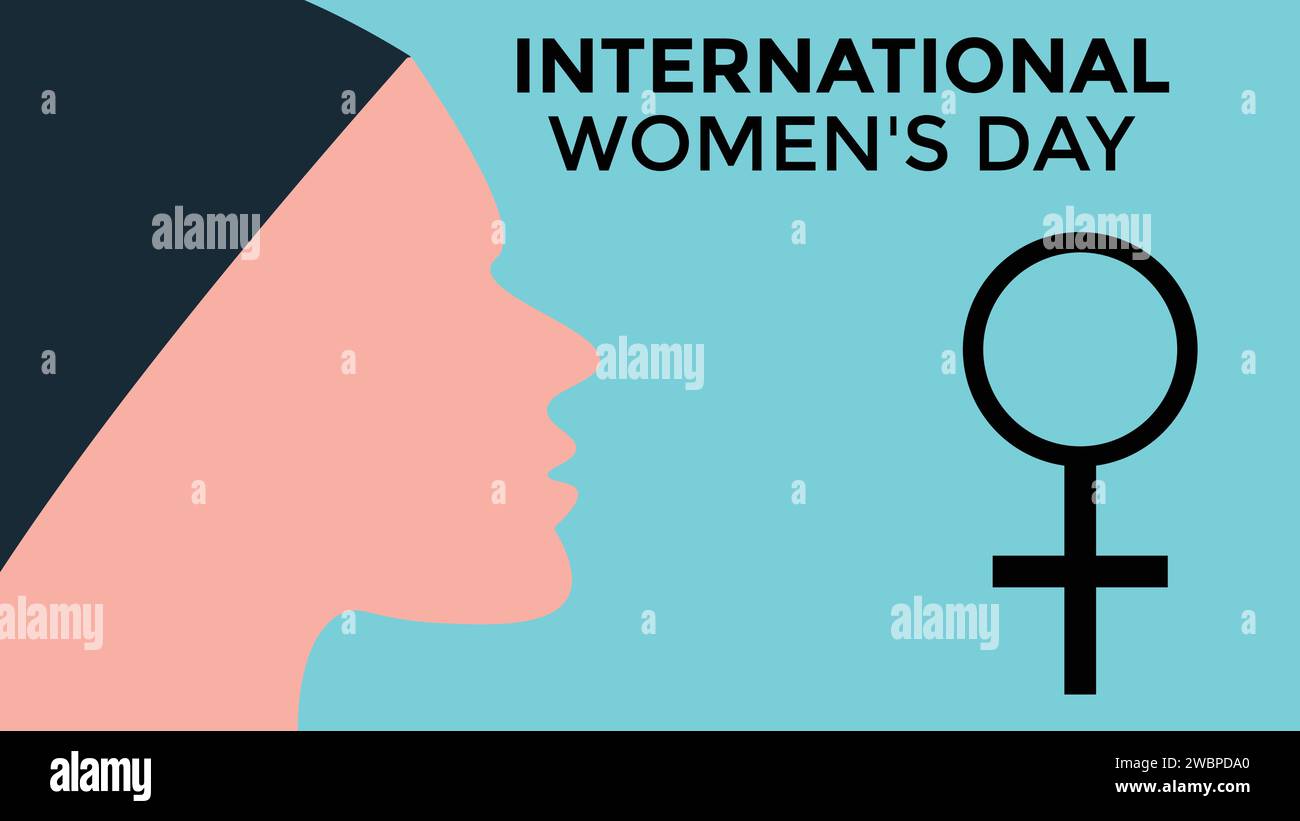 Design della giornata internazionale dei diritti della donna - banner di illustrazione Women Faces Diversity Illustrazione Vettoriale